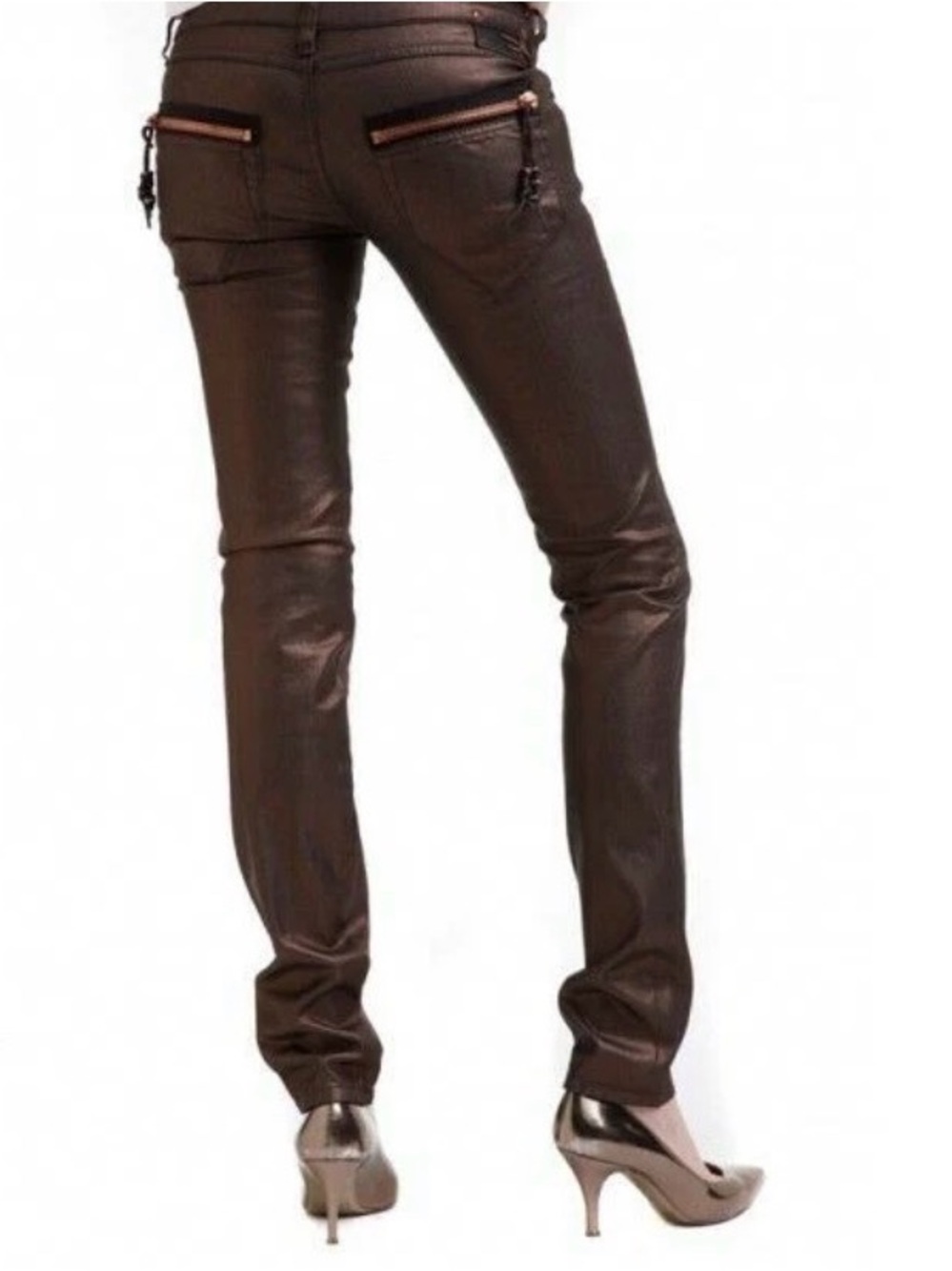 Diesel “Clush” Skinny Jeans with Beaded zipper in Charcoal Black